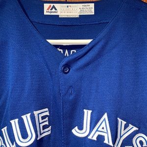 YOUTH XL or WOMENS SM Authentic Blue Jays Jersey